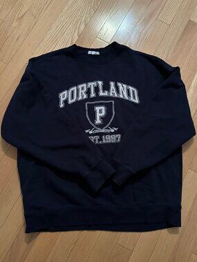 Garage - Navy Portland Graphic Crewneck Sweatshirt